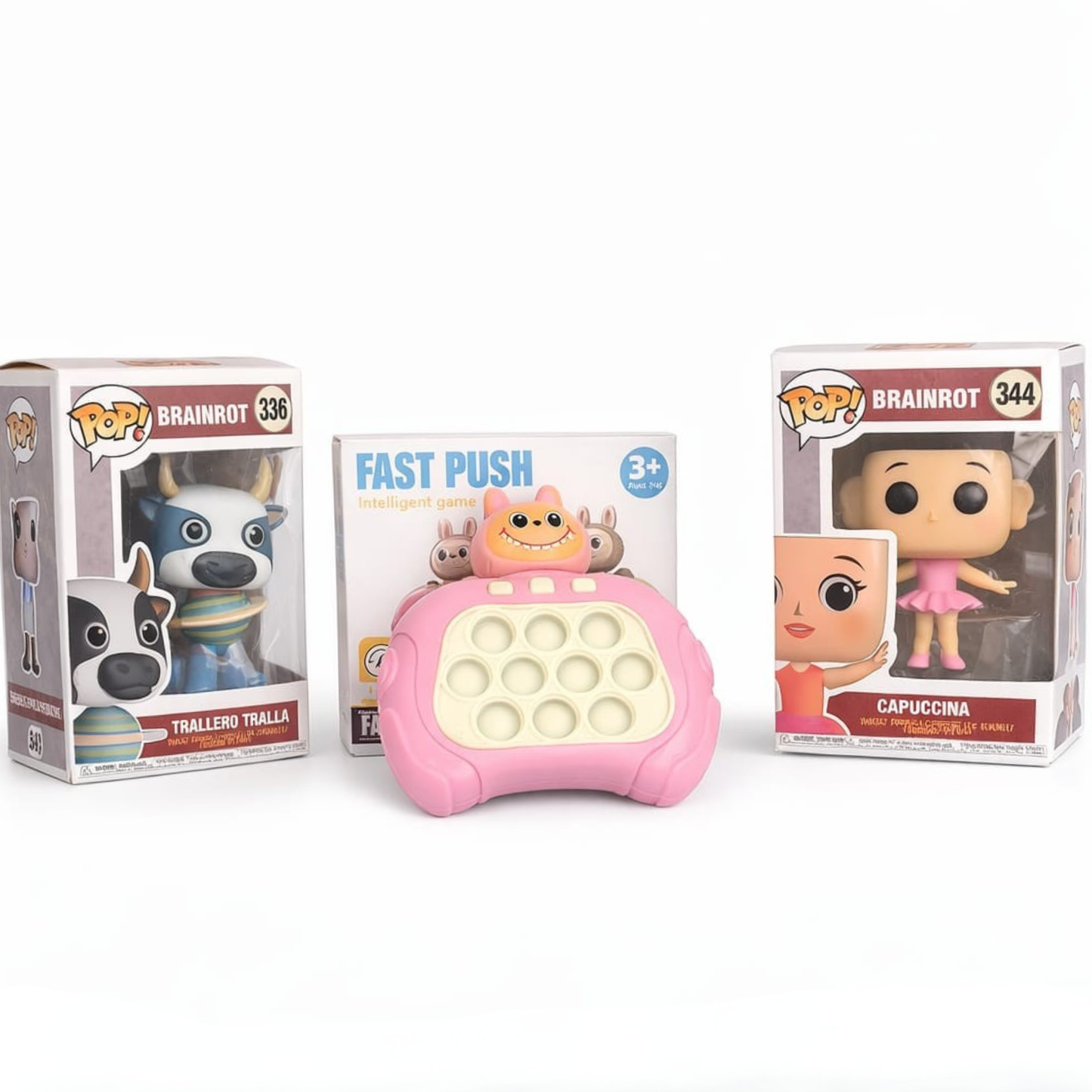 Combo 1 Popit Electrónico + 2 Funkos Pop Brainrots -  “Stock limitado”