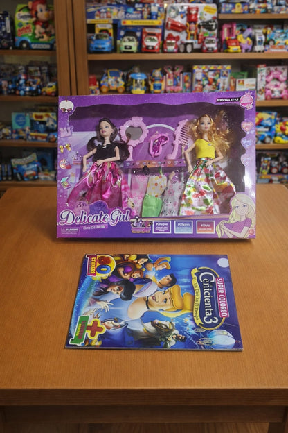 Muñecas Gemelas + Coloreo Princesa – Diversión y Creatividad para Niñas
